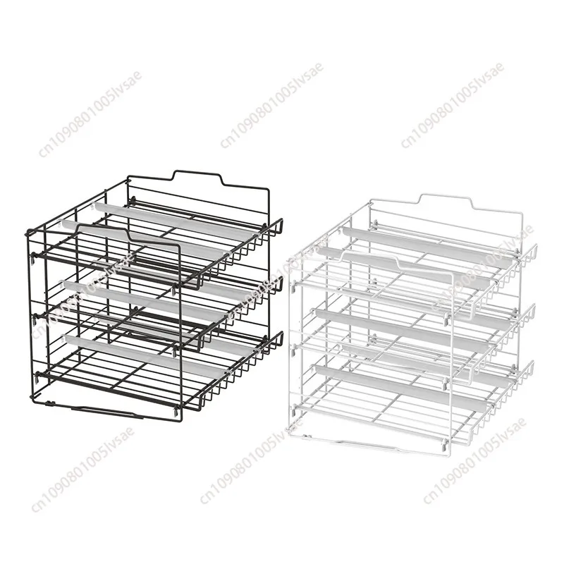 Multi-layer floor-to-ceiling household snack storage rack Large capacity snack rack Stackable can rack