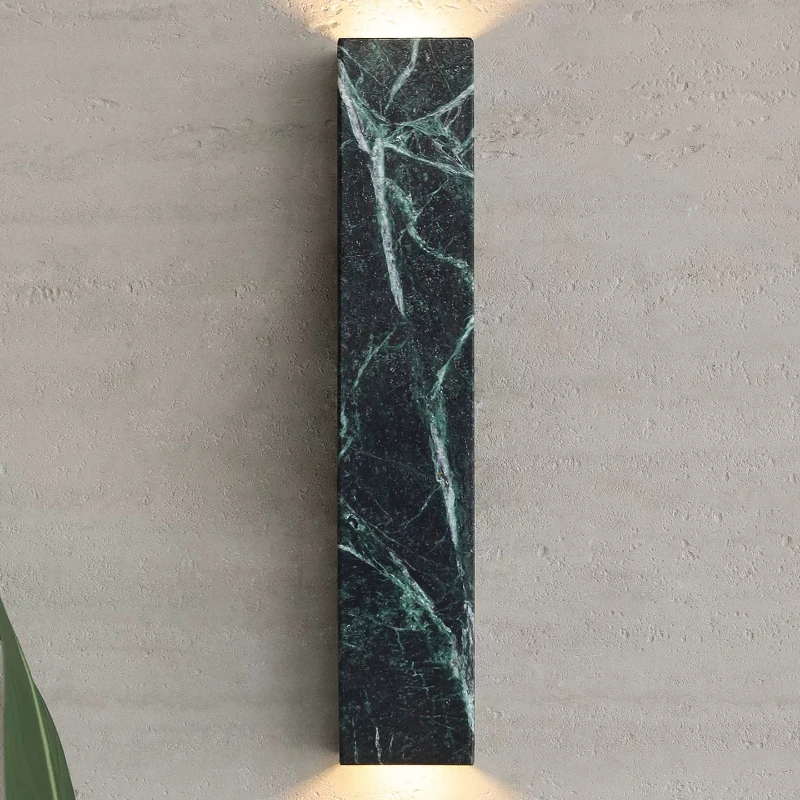 Contemporary Designer Creativity Prada Green Marble Wall Light Hotel Corridor At The Entrance of The Villa Advanced Lighting