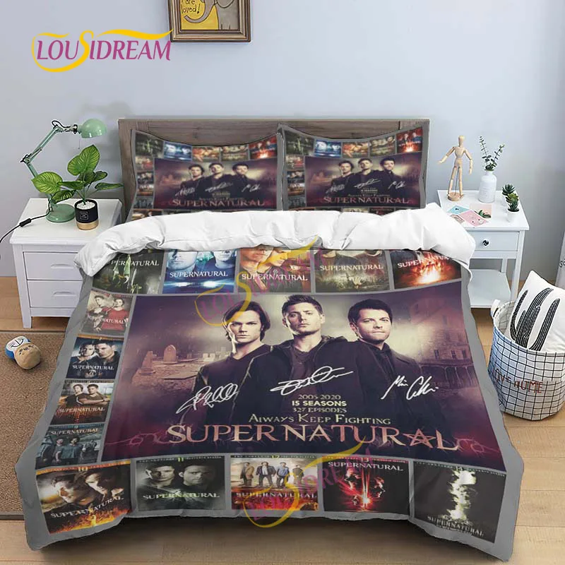 Paranormal TV series Supernatural Bedding set DIY pattern duvet cover adult decorative bedding 2/3 piece with pillowcase