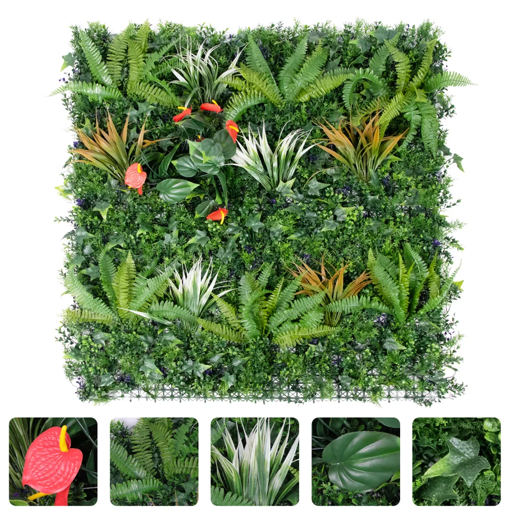 

3Pcs PE Faux Greenery Wall Panel 39.37"x39.37", UV Resistant Mixed Foliage Fence Screen, Artificial Grass Hedge Panel for Garden Balcony Indoor Outdoor Decor