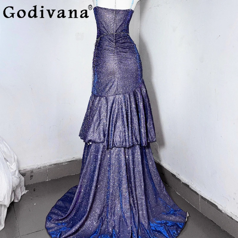 Ladies Princess Wedding Dress Original Purple Sexy Hip Wrap Fishtail Dress Women's High Waist Bodycon Party Long Dress