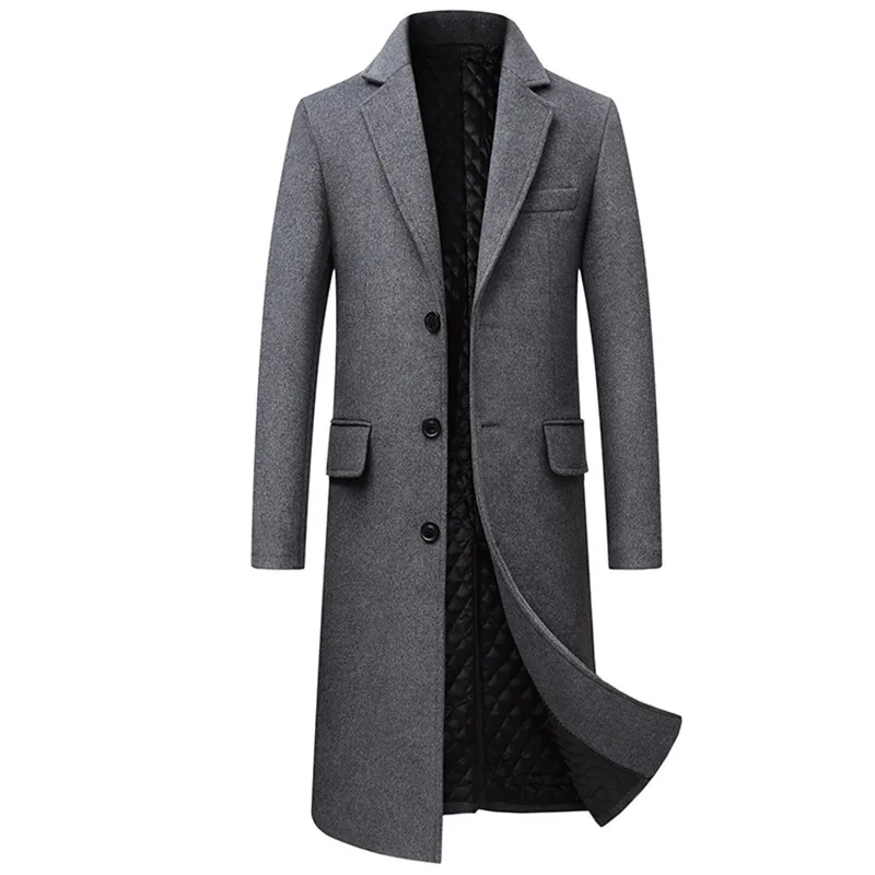 

New Autumn and Winter Double-sided Woolen Coat for Men Mid To Long Woolen Jacket Suit Collar Windbreaker