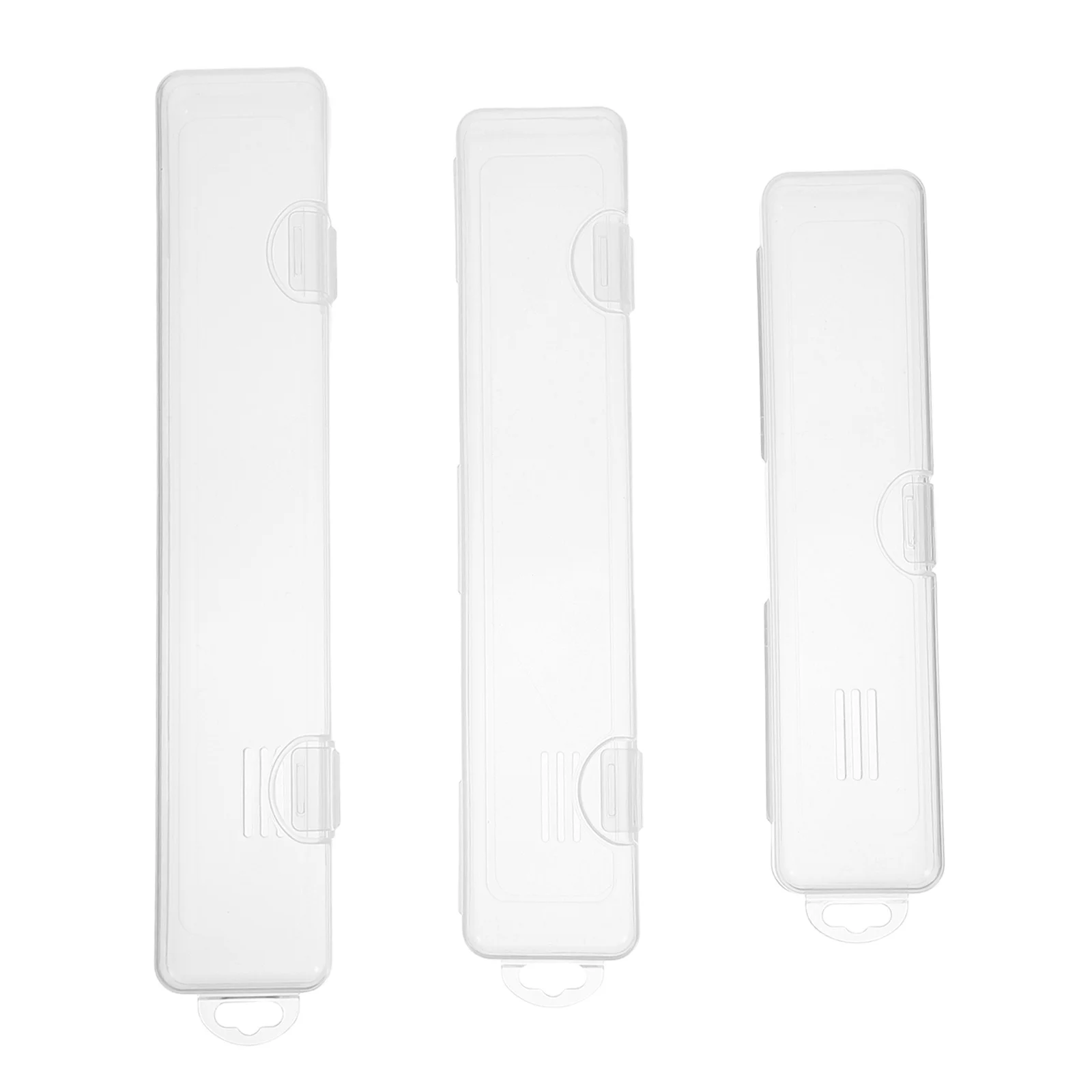 

3Pcs Portable Transparent Tableware Box Utensil Case Travel Cutlery Organizer Clear Plastic Storage for Camping Picnic Office