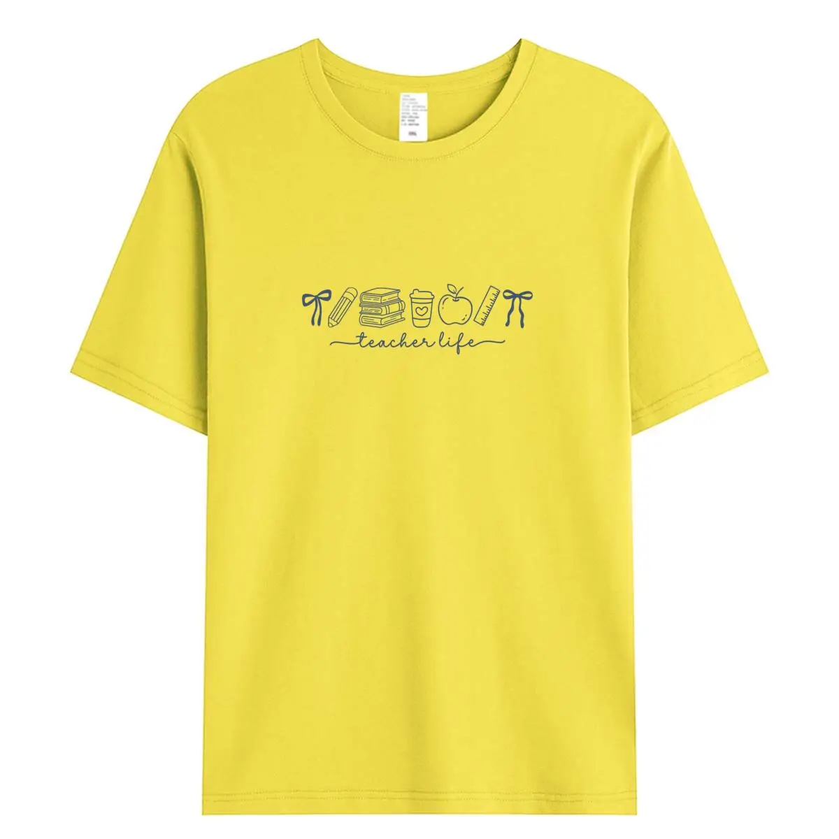 

Women's T Shirts 2026 Summer Short Sleeve Tops New Teacher Graphic Tee Shirt Clothing Female 100% Cotton Oversized T-shirt