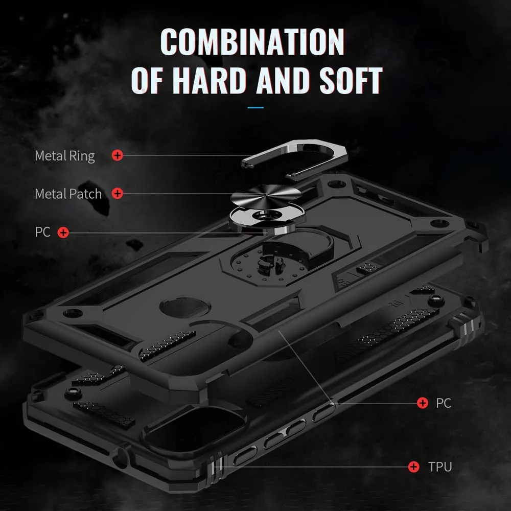 For Motorola Moto E40 E30 E20 E32 Shockproof Armor Bumper Case For Moto G5 G Play  G Power G Stylus 2023 2024 Metal Ring Cover