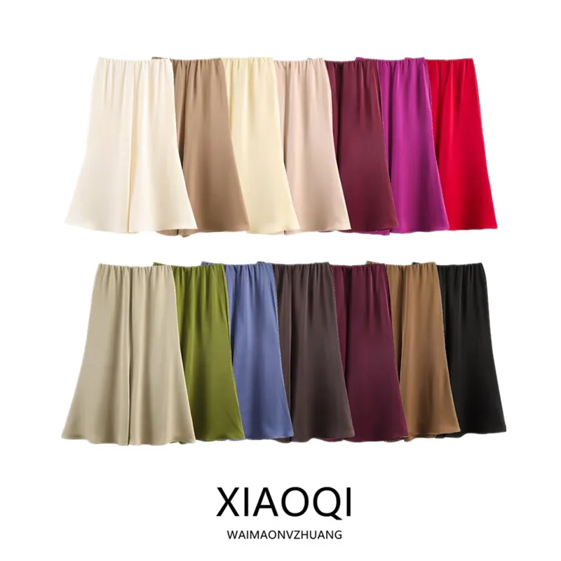 

Spring 2026 Women's Mid-Length A-Line Skirt Elastic Waist High Waist New Arrival Premium Quali Faion Ladies Skirts