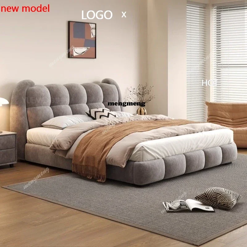 

H132 Fabric cloud Double bed 180x200cm Modern minimalist comfortable bedroom beds interior elegant camas de dormitorio furniture