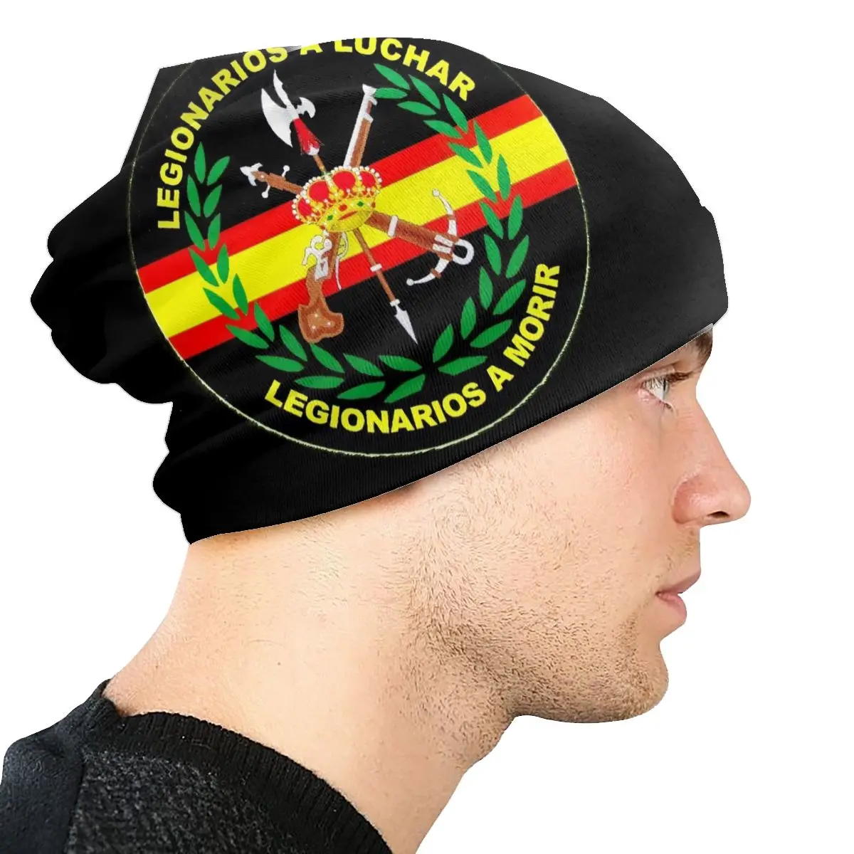 Custom Unisex Bonnet Winter Knit Hat Spanish Legion Hip Hop Beanies Cap Legi N Espa Ola El Novio De La Muerte Beanie Hats Ski Ca