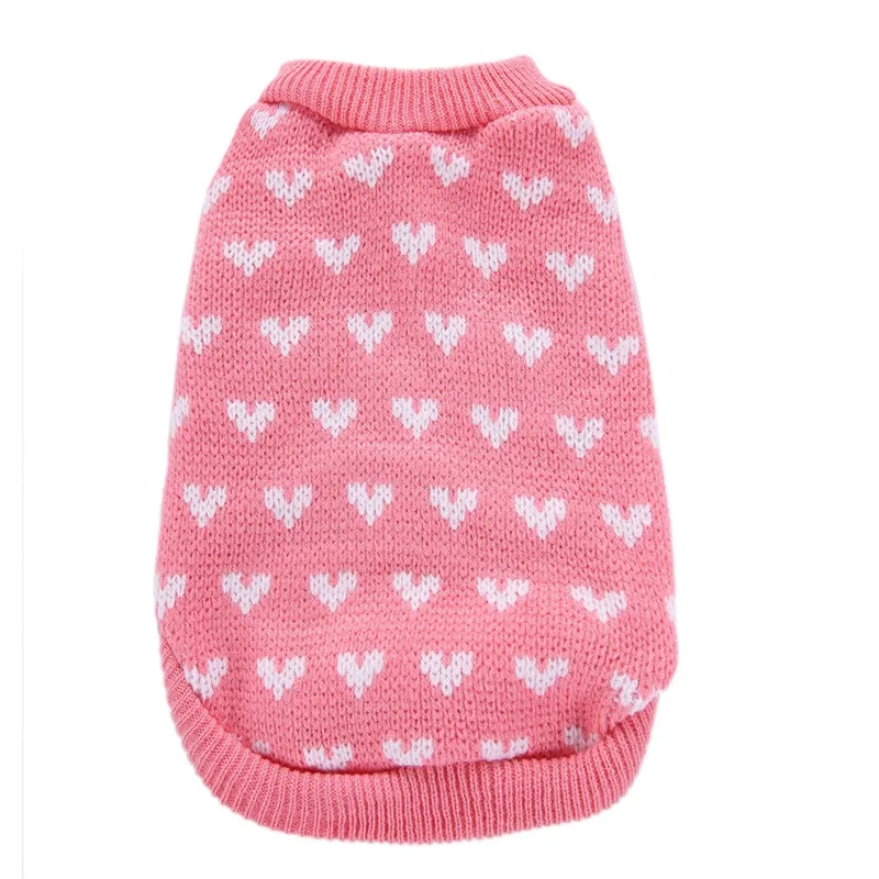 Wholesale Pet Heart Knit Sweater: Round Neck Slim-Fit for Dogs & Cats