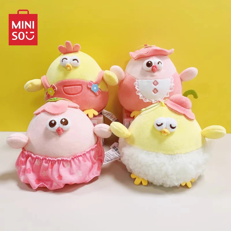 MINISO DUNDUN Chicken Series Pendant, bonito do bebê Desktop Ornamentos, Kawaii School Bag Decoração, Brinquedos infantis, Presentes de Natal