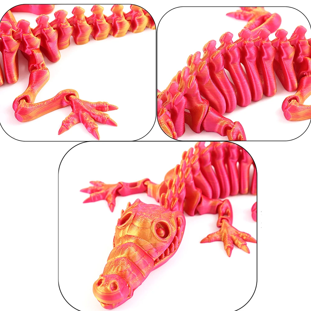 3D Printed Model Crocodiles Toys Multi-joint Movable Animal Figures Ornament Decorative Desktop Creativity Kids Gift Novelty Toy