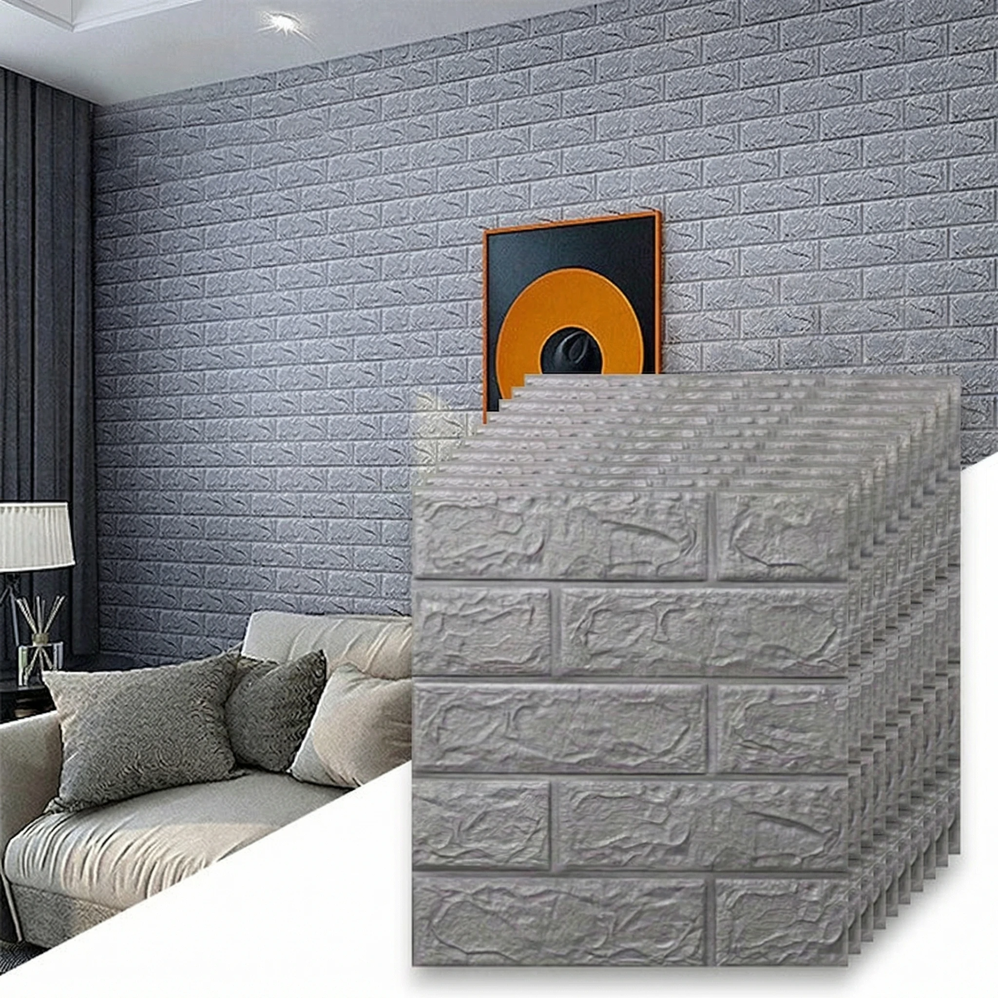 38.5x35cm Soft Foam Wall Sticker 10pcs Brick Self Adhesive Waterproof Wallpaper Bedroom Kitchen Living Indoor Wall Decor