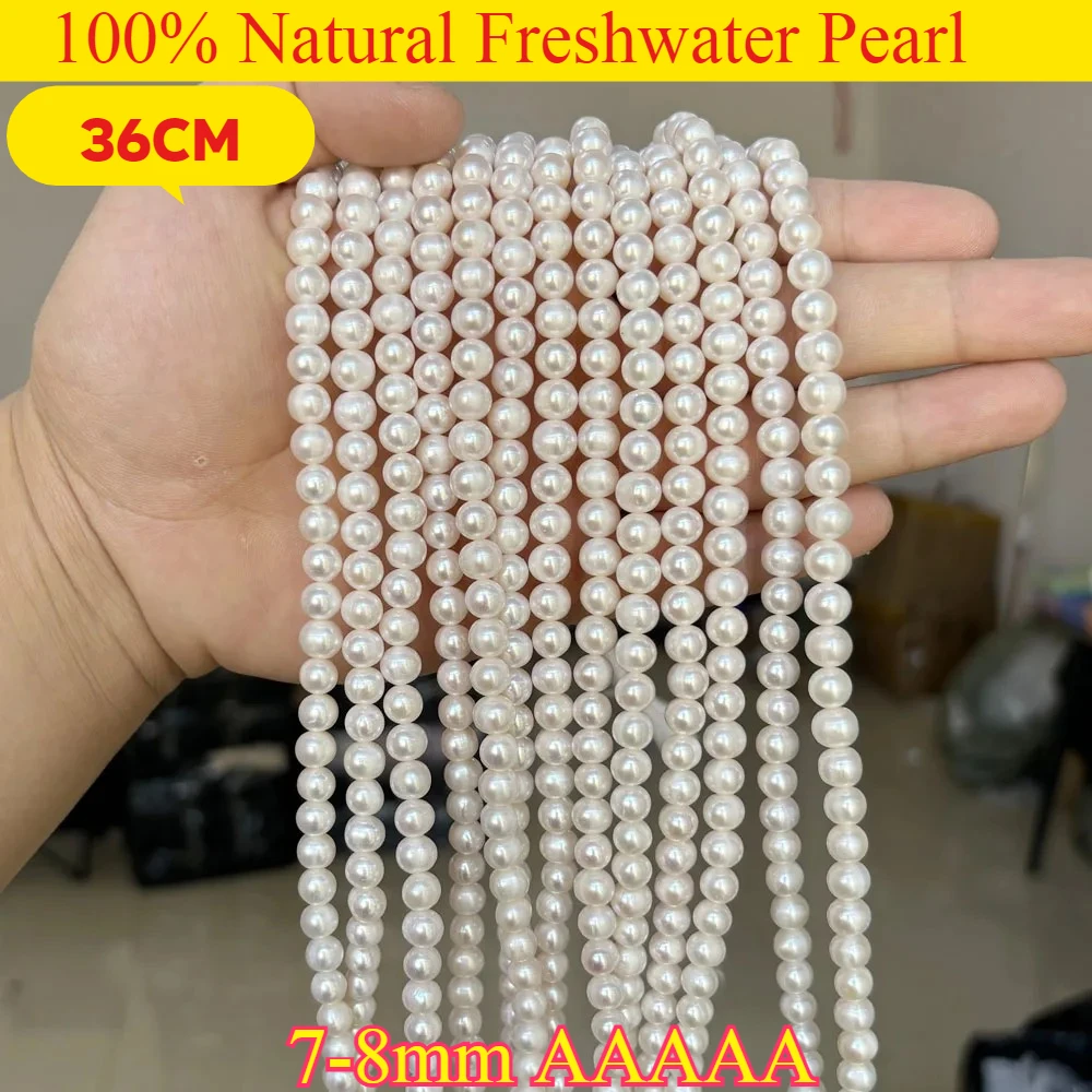 AAAAA 7-8mm Semi-finished Exquisite Natural Freshwater Pearl Bead Wedding for Jewelry Making DIY Necklace Bracelet Accessories