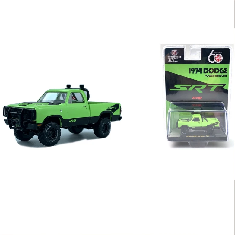 Máquinas M2 1/64 1974 Dodge W200 Power Wagon liga modelo de carro brinquedo coleção rara