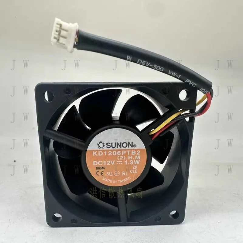 DDW  1 pc. FOR  Fan KD1206PTB2 DC12V 1.3W 6025 60*25MM 3 wire cooling fan
