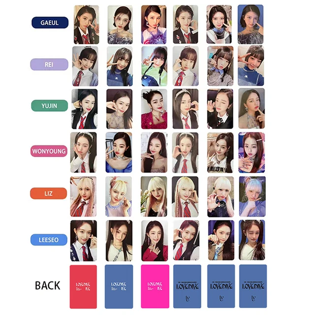 Kpop iveはphotocards 6ピース/セット愛ダイビングアルバムフォトカード両面ロモカードwonyoungリズをユージンはがきファンコレクション17グラム  - AliExpress