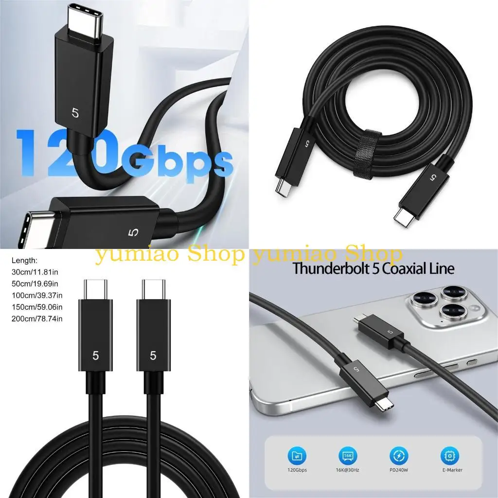 

Кабель USB C 587B для устройств высокой мощности, поддержка зарядки PD240W и дисплей 16K/8K