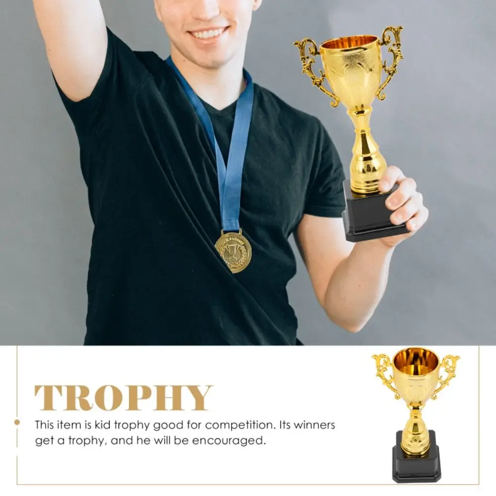 Children's Gold Trophy Awards Plastic Model School Rewarding Supply Winner Award Trophy Toy Competition Soccer Craft Souvenirs