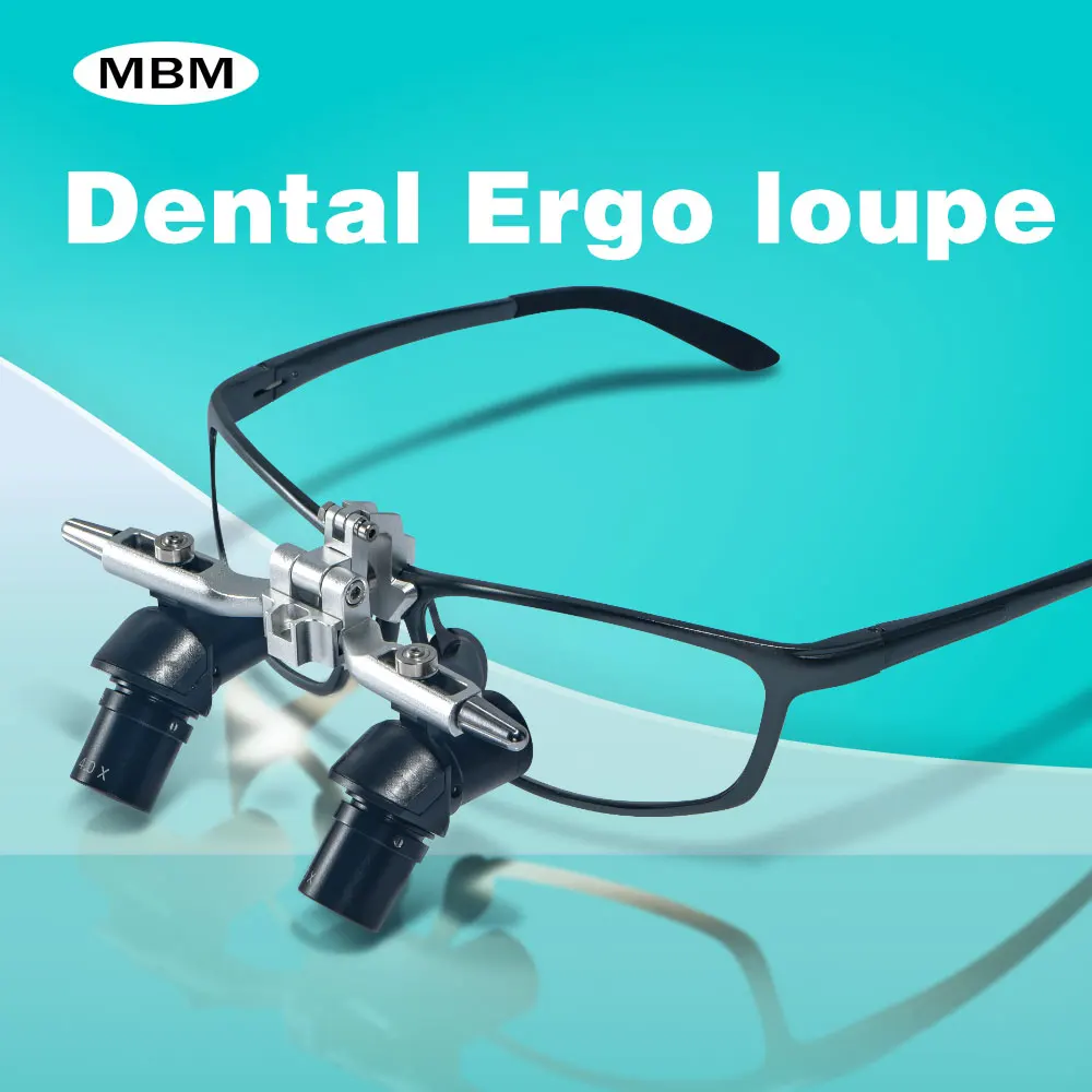 MBM 4X Dental Ergonomic Loupes for Surgery Ergo Magnifying Glasses 45° Corner Structure No Burden to Neck
