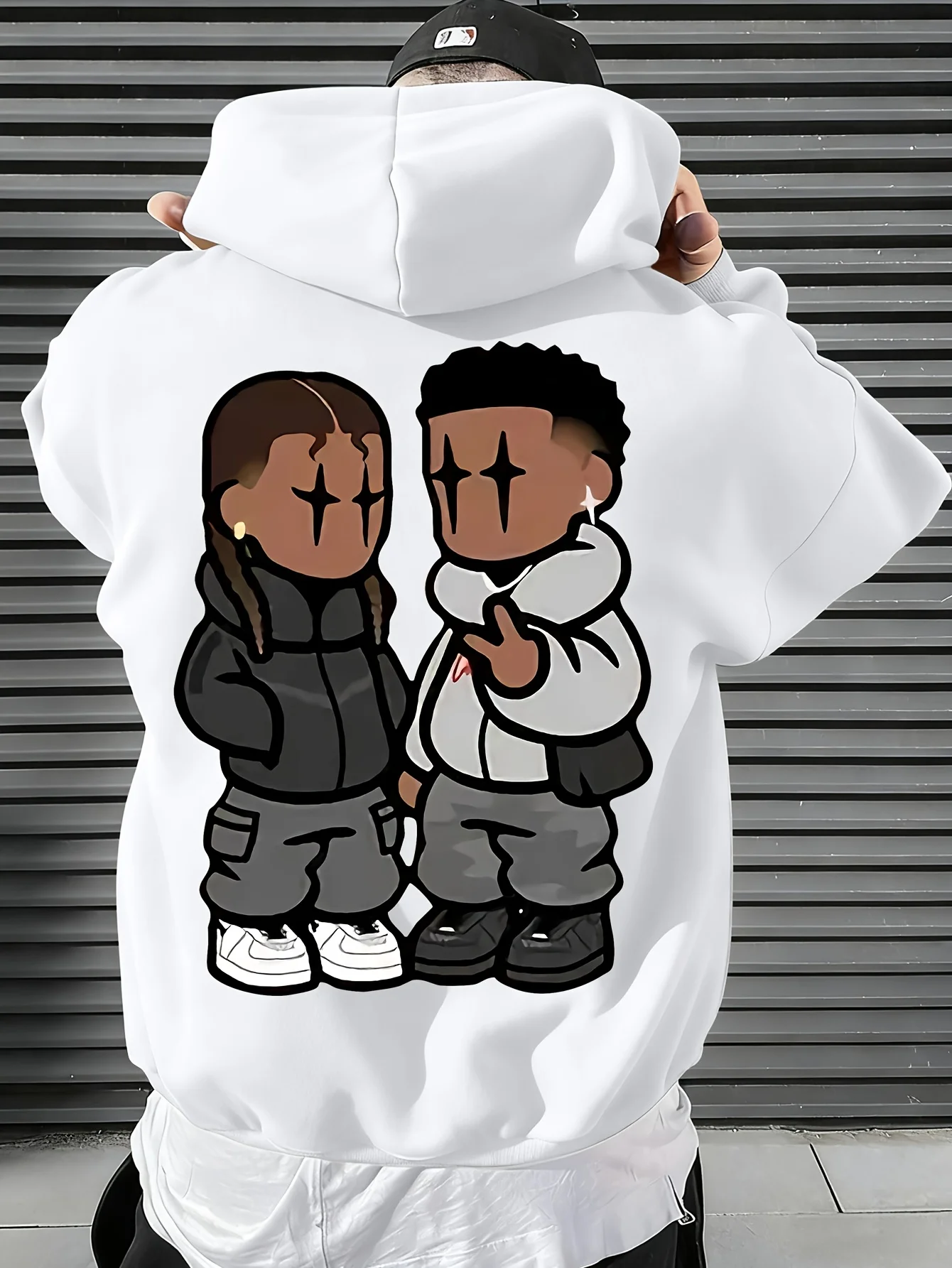 هوديي رجالي بطبعات شخصية كرتونية، سترة كاجوال على طراز الشارع مناسبة لجميع المواسم