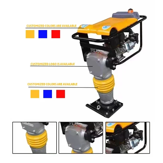 Factory Handheld Compactor Vibrating Robin Ey20 Engine Gasoline Construction Tools Earth Electric Tamping Rammer Machine Price