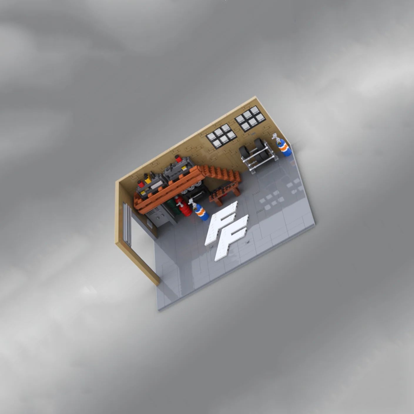 792-teiliges Dom's Garage MOC DIY Autoreparaturwerkstatt-Ausstellungsraum-Bausteinset, Hobby-Bauspielzeug, Geburtstagsgeschenke für Kinder – Detail 1