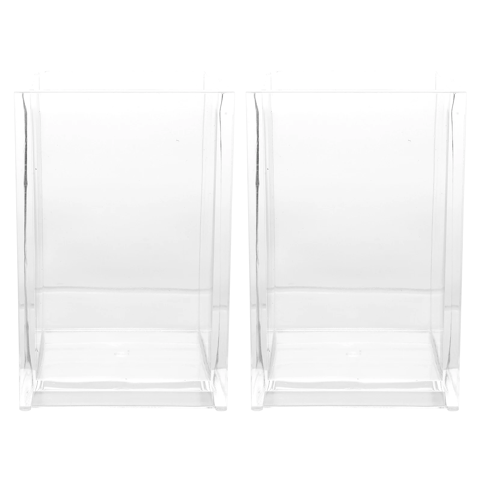 

2Pcs Transparent Acrylic Pen Holder Multifunctional Stationery Organizer Makeup Brush Storage Desktop Office Supplies