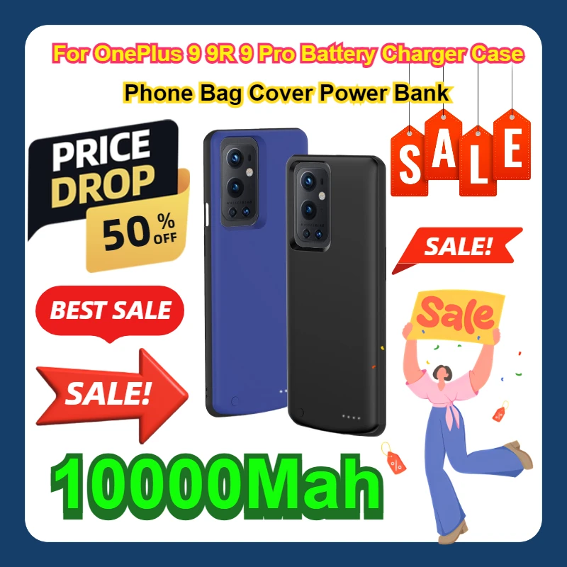 For OnePlus 9 Battery Case 10000Mah Power Case For OnePlus 9 9R 9 Pro Battery Charger Case OnePlus9 Phone Bag Cover Power Bank