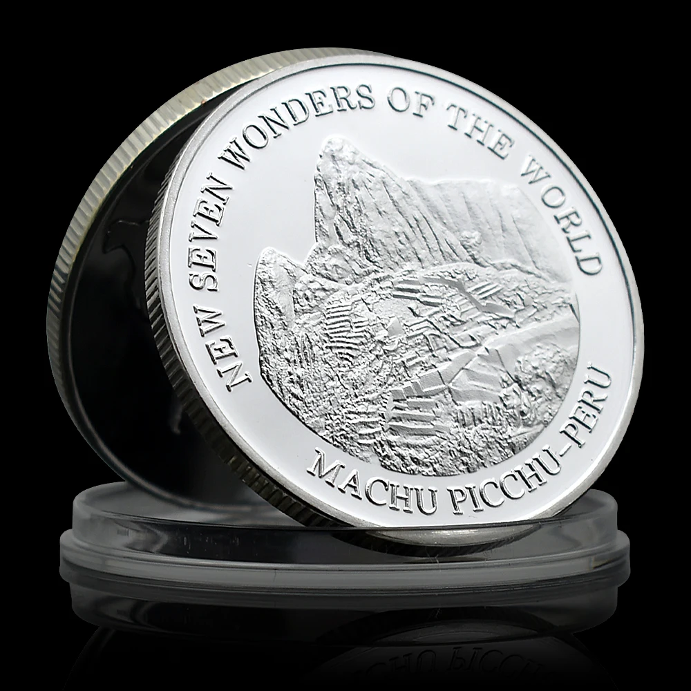 Silver New Seven Wonders of The World Commemorative Coin Collectibles Art Souvenir Challenge Coin Gift