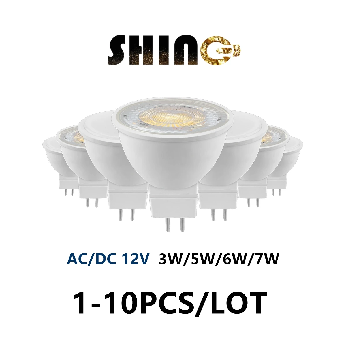 

Светодиодный точечный светильник MR16 GU5.3 с низким напряжением, AC/DC12V, угол освещения 38/120 градусов, 3 Вт-7 Вт, 3000K-6000K, может заменить галогеновую лампу 20 Вт, 50 Вт