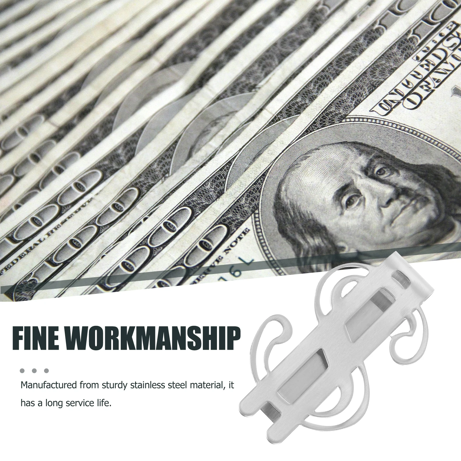 

2pcs Stainless Steel Money Clip Portable Metal Cash Clamp For Office Cards Checks Storage Bill Holder Pocket Size