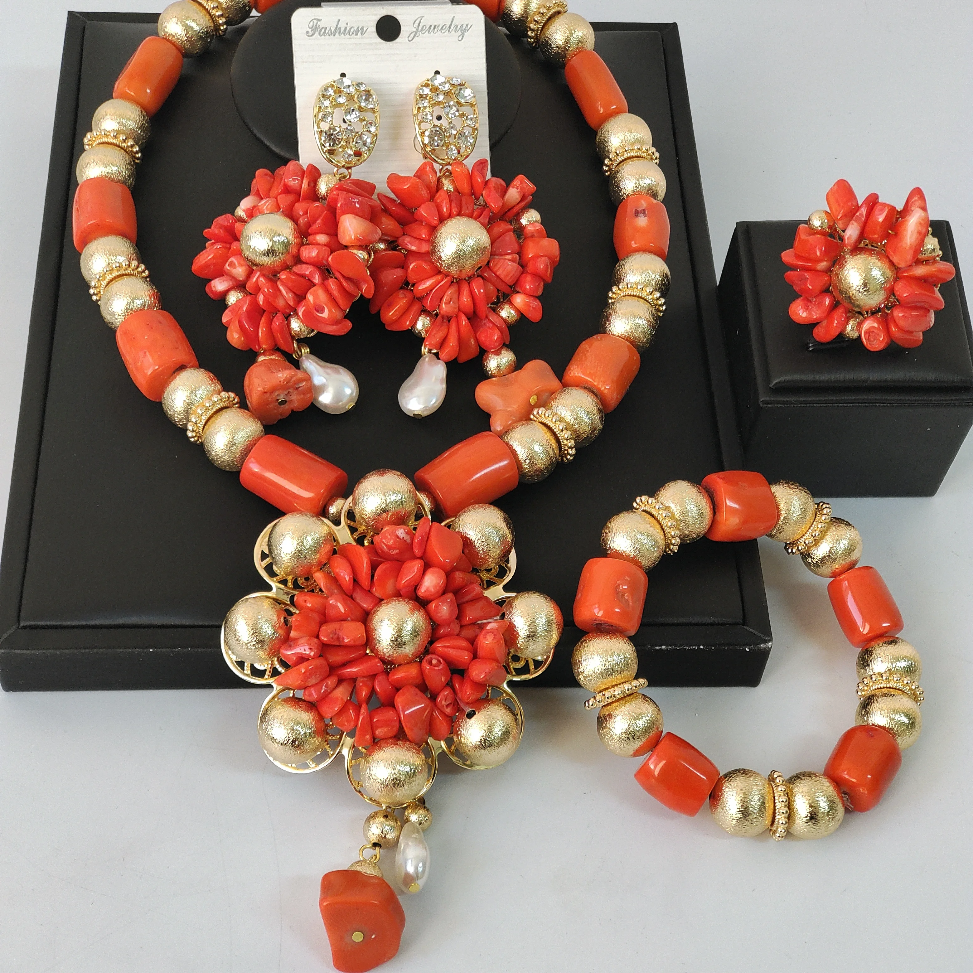 

New 2026 Traditional Nigerian Wedding Real Coral Beads Jewelry Sets