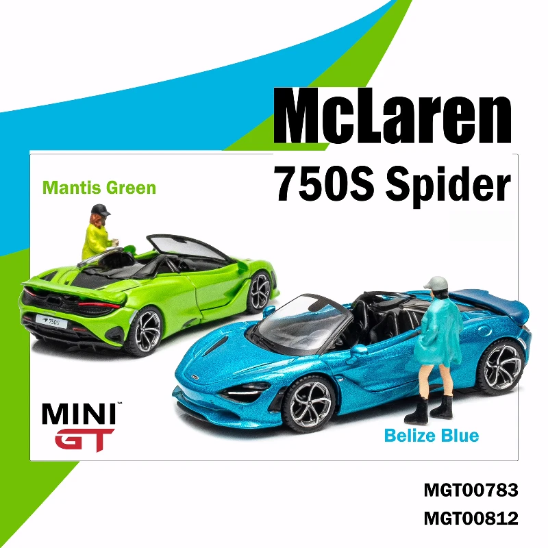 MINIGT 1:64 McLaren 750S open-top alloy roller miniature model, adult decoration, boy toy, children's holiday birthday gift