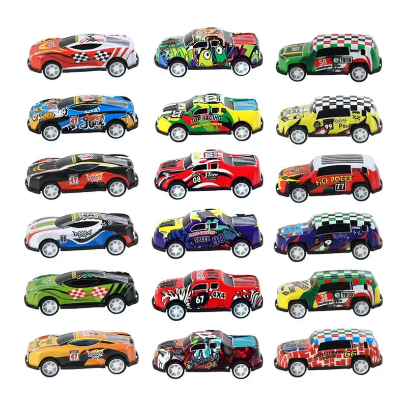 Pull Back Race Cars Bulk Alloy Toy Cars Set With Storage Box,Pull Back Cars Alloy Cars Playmat Road Signs Kids Car Metal Models