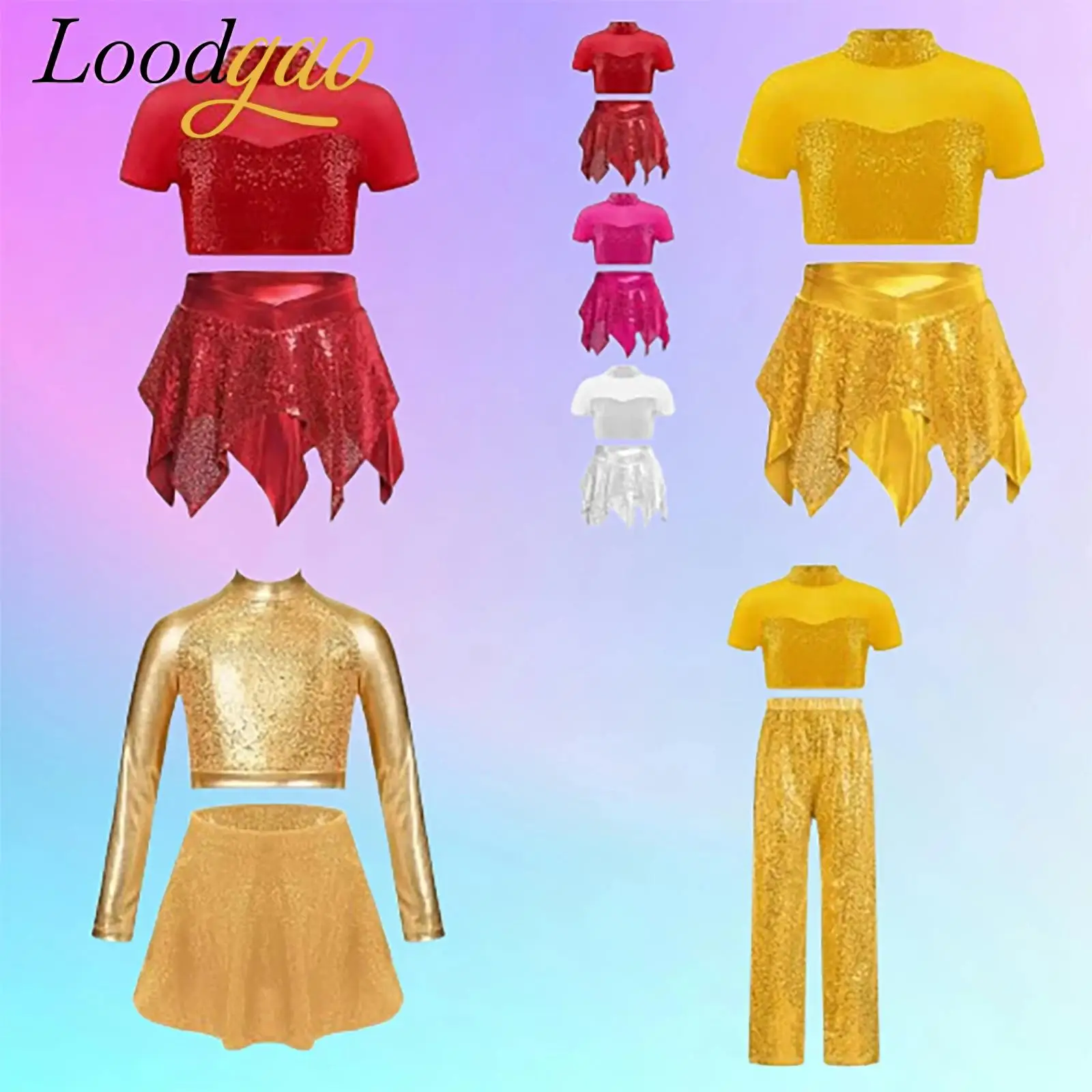 

Fashion Hip Hop Dance Clothes Girls Sequins Performance Costumes Street Clohtes Taogo Latin Jazz Dance Outfit Showdance Suits