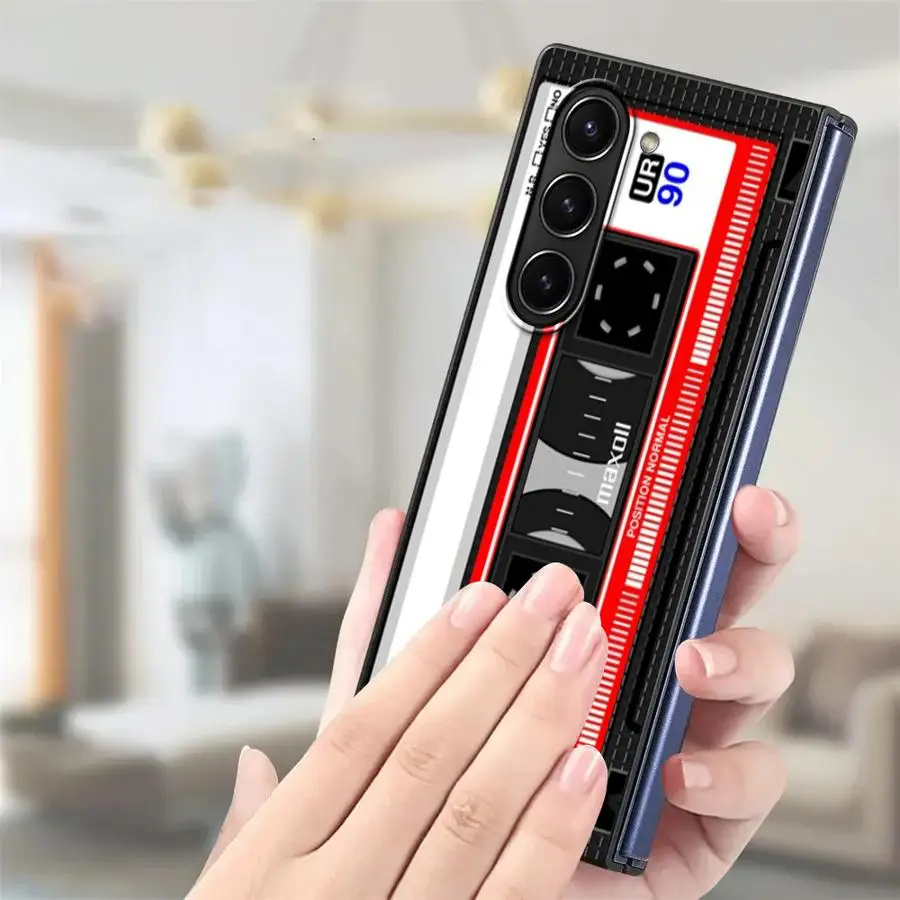 خمر الشريط كاميرا عودة غطاء الهاتف حقيبة لهاتف سامسونج غالاكسي Z أضعاف 7 6 5 4 3 ZFold6 ZFold7 ZFold4 ZFold3 ZFold5