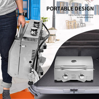 Outdoor portable camping barbecue stove household gas stove outdoor windproof American barbecue grill picnic stove