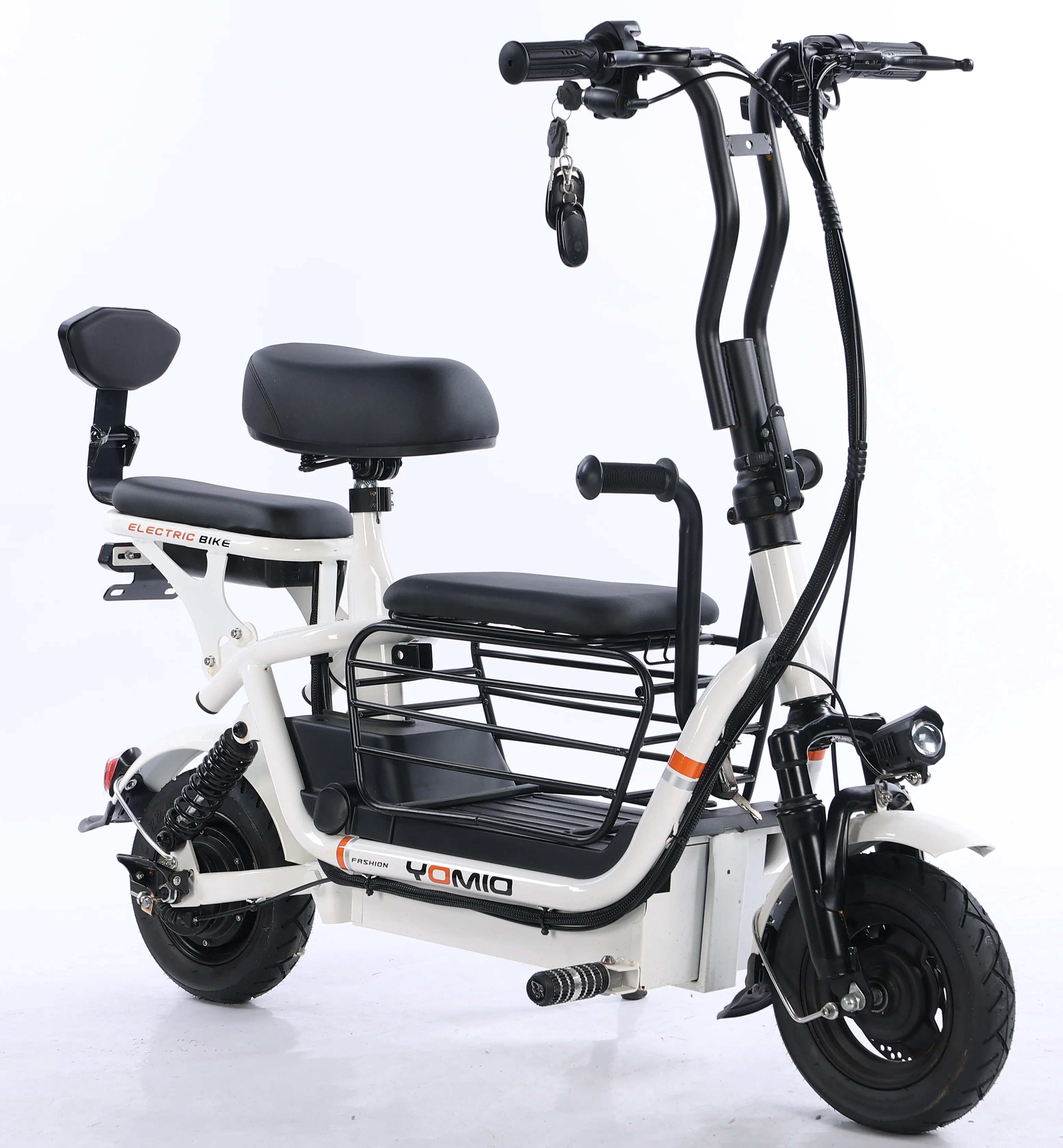 

Cheap Price 400W 48V Adult Electric Scooter Bike 10 Inch Two Wheel City Electric Bike With Basket