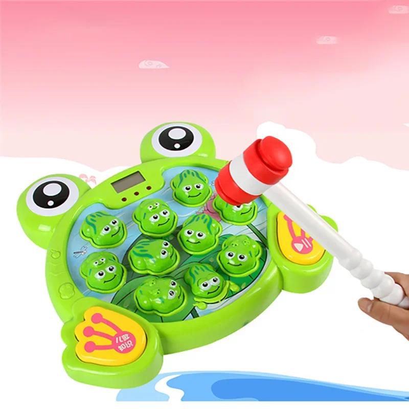 モグラたたきゲーム機 電動おもちゃ カエルパズル 早期教育 親子インタラクティブレジャー 打楽器競技おもちゃ