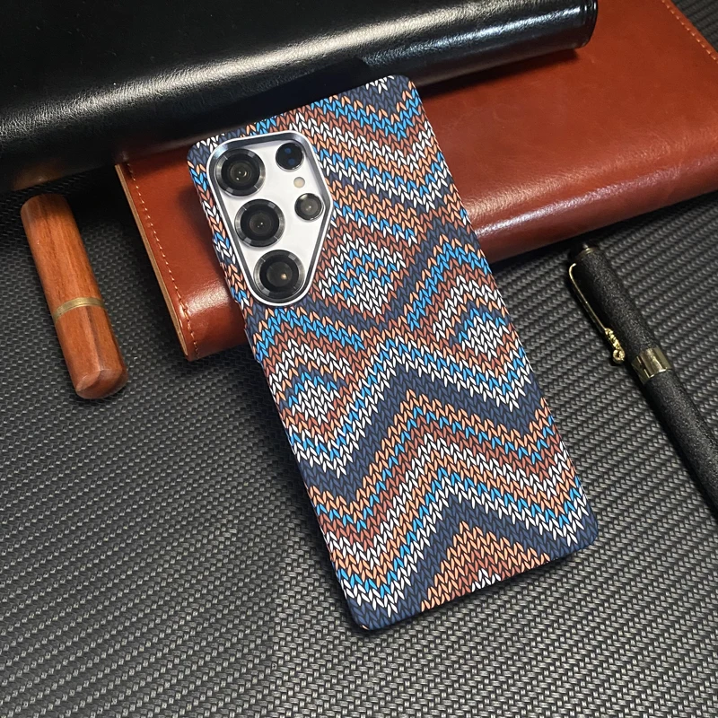 

Ultrathin Carbon Fiber Texture Magnetic Phone Case For Samsung Galaxy S25 Ultra S24 + S23 Plus Wireless Charging Hard Cover