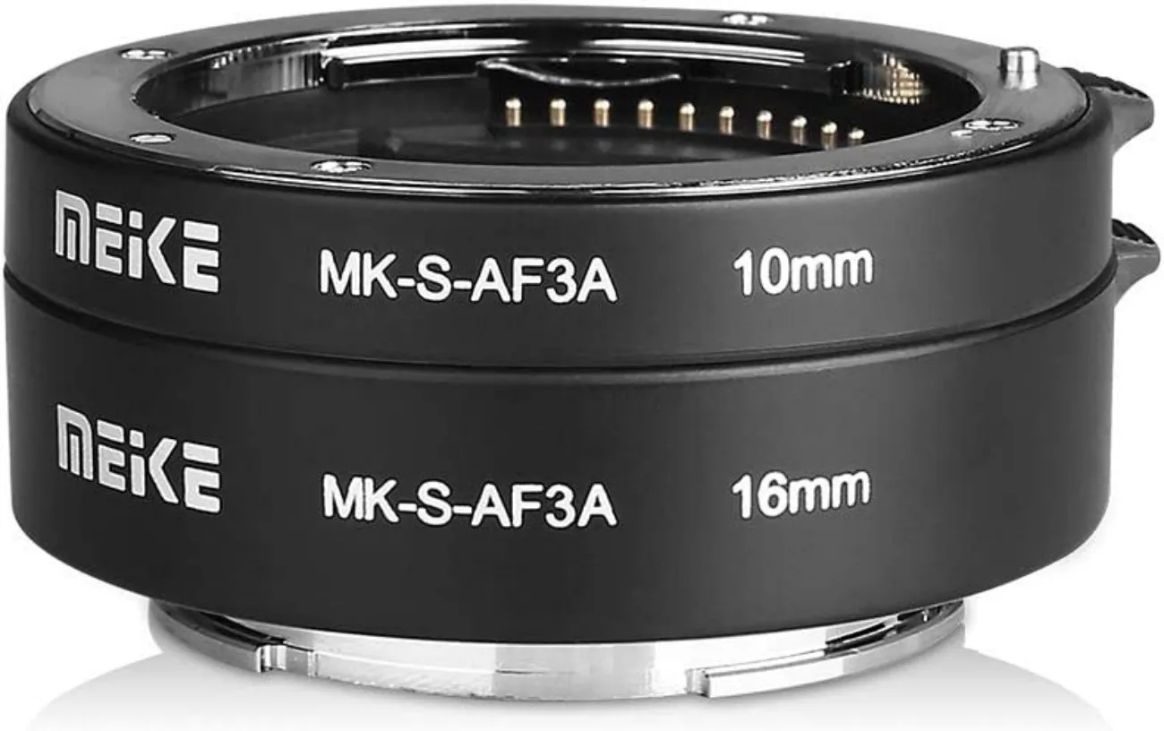 Meike MK-S-AF3A AF Macro Extension Tube Solid Metal Bayonet 10mm +16mm for Sony E-mount A6600 A6500 A6400 A6300 A7 A7II NEX7...