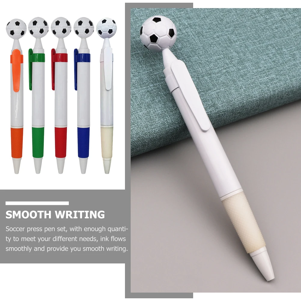 

15 шт. шариковые ручки футбольной формы, выдвижные забавные ручки для пресса, инструменты для письма с гладким потоком для женщин, декоративные школьные и офисные