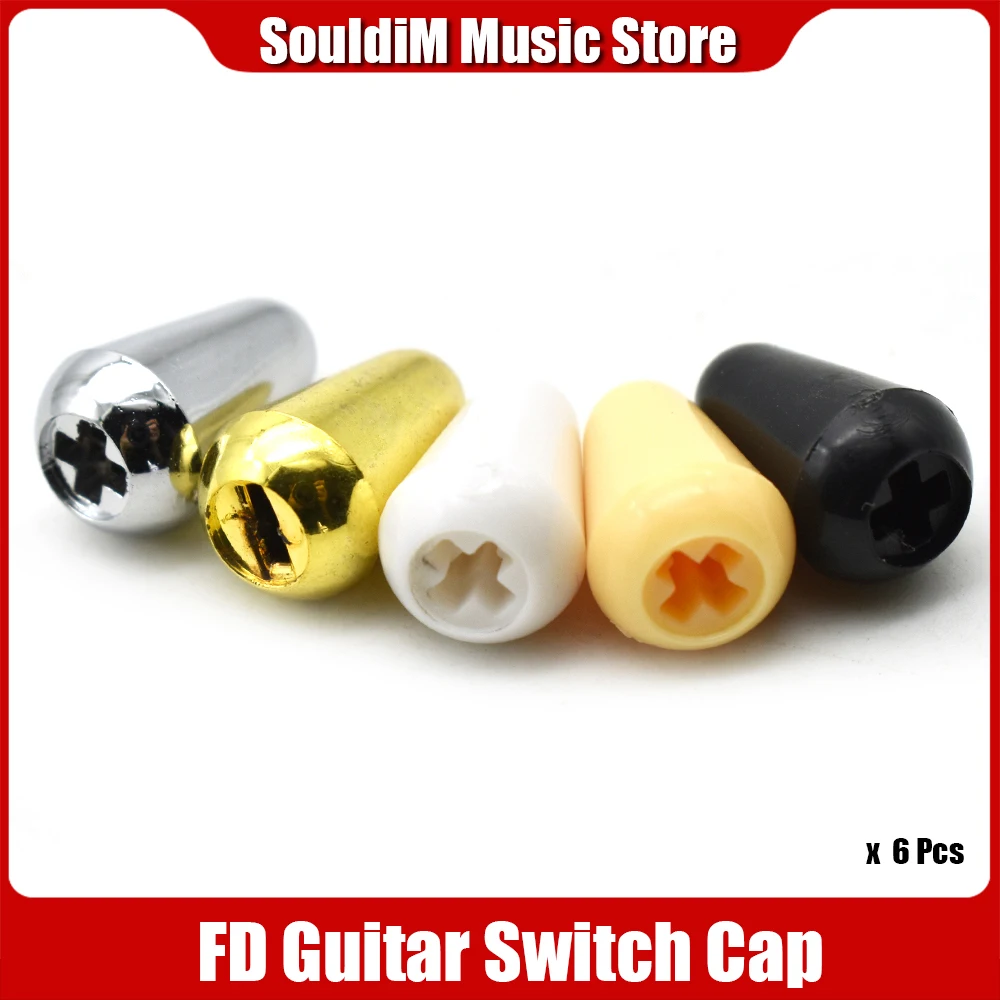 6pcs Plastic 3 Way 5 Way Lever Switch Knobs Tip Cap Replacement for Electric Guitar Pickup Selector Switches 