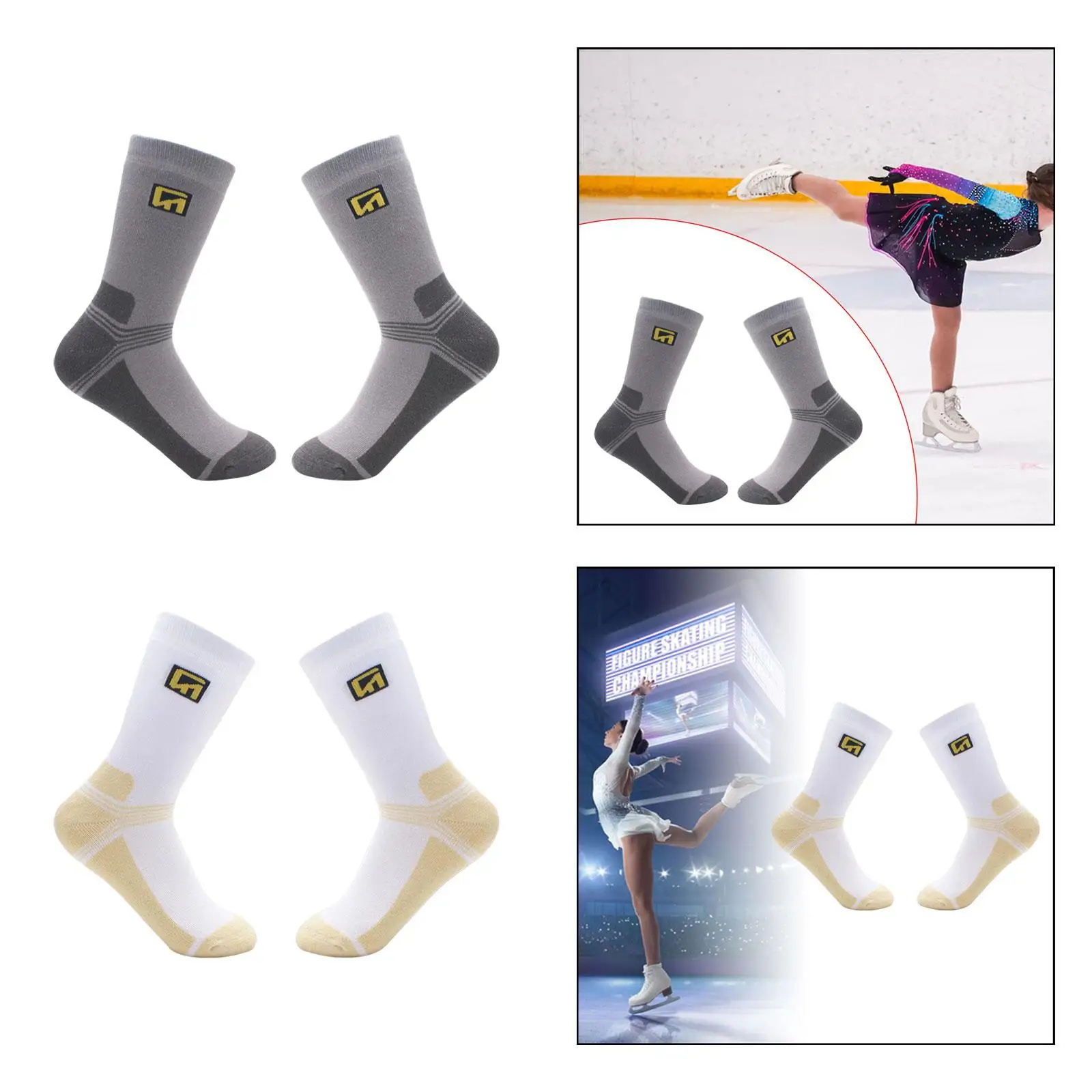 Eislaufen-Socken, Skisocken für Eislaufen, Tanz, weiche Rollschuhsocken für