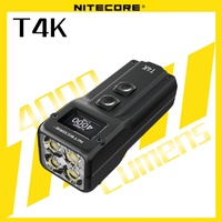 NITECORE T4K Keychain Flashlight 4000 Lumens Portable Flashlight 4 LEDs Super Bright Light Built-in Battery Using USB-C Charging