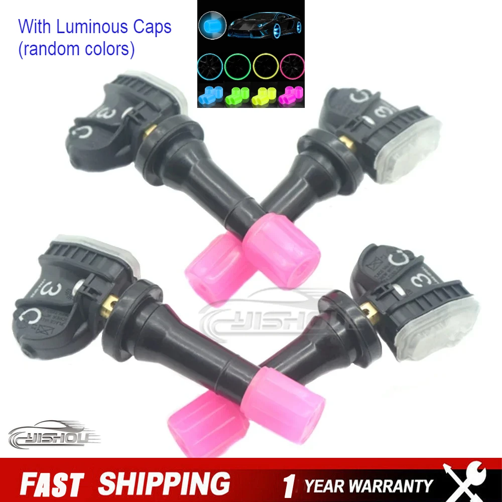 

1/4 шт. датчик контроля давления в шинах 13516164 для Chevrolet Silverado Hd Spark Suburban 2018-2022 со светящейся крышкой клапана шины