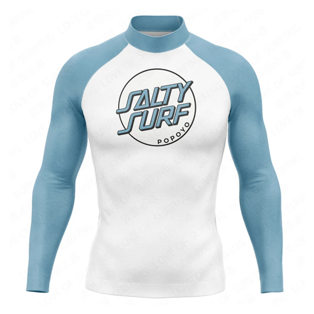 Rash Guards Men's Team Water Show Surfing Suit Summer Quick Drying Swimwear Gym Sports Fitness Suit Long Sleeve Customizable