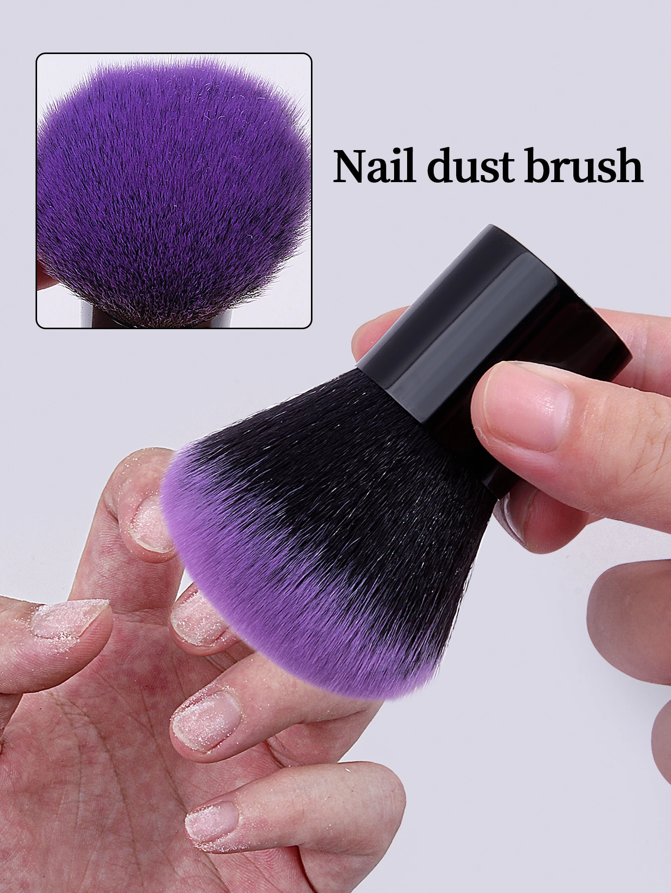 Nail Art Dust Brush for Nails Plastic Handle Powder Remove Soft Cleaning Nail Brush For Manicure Gel Nail Accessories Tool