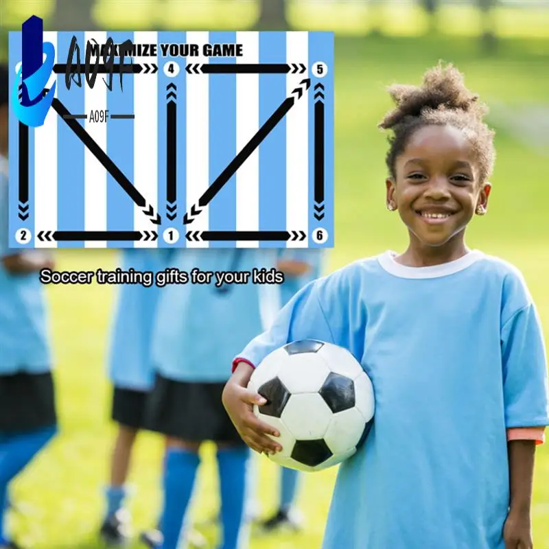 

A09F-Football Training Mat Portable Football Footstep Training Mat Durable Soccer Training Mat For Ball Control And Dribbling