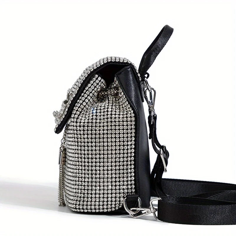 Shining Rhinestone Backpack, Casual and Versatile, Large Capacity Backpack, Trendy Original Design